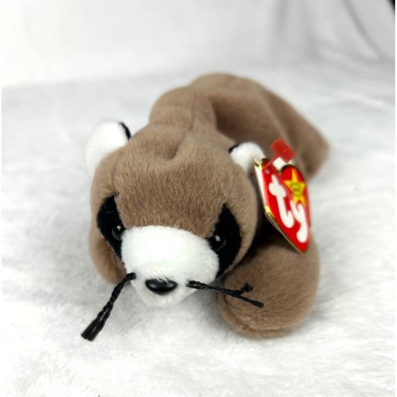 Ty Beenie Baby RARE! RINGO The RACOON 1995 RETIRED Date of Birth July 14, 1995 P